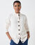 Cardigan boutonné maille poilue fantaisie (écru)