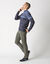 Pull rayé col montant zippé (marine / bleu)