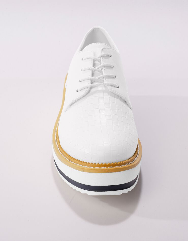 Derbies compensés effet tissé (blanc)