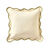 Coussin uni feston contrastant (écru)