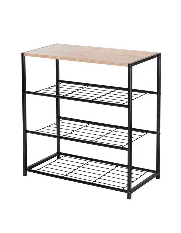 Etagère à chaussures STOCKIES - 4 niveaux (noir)