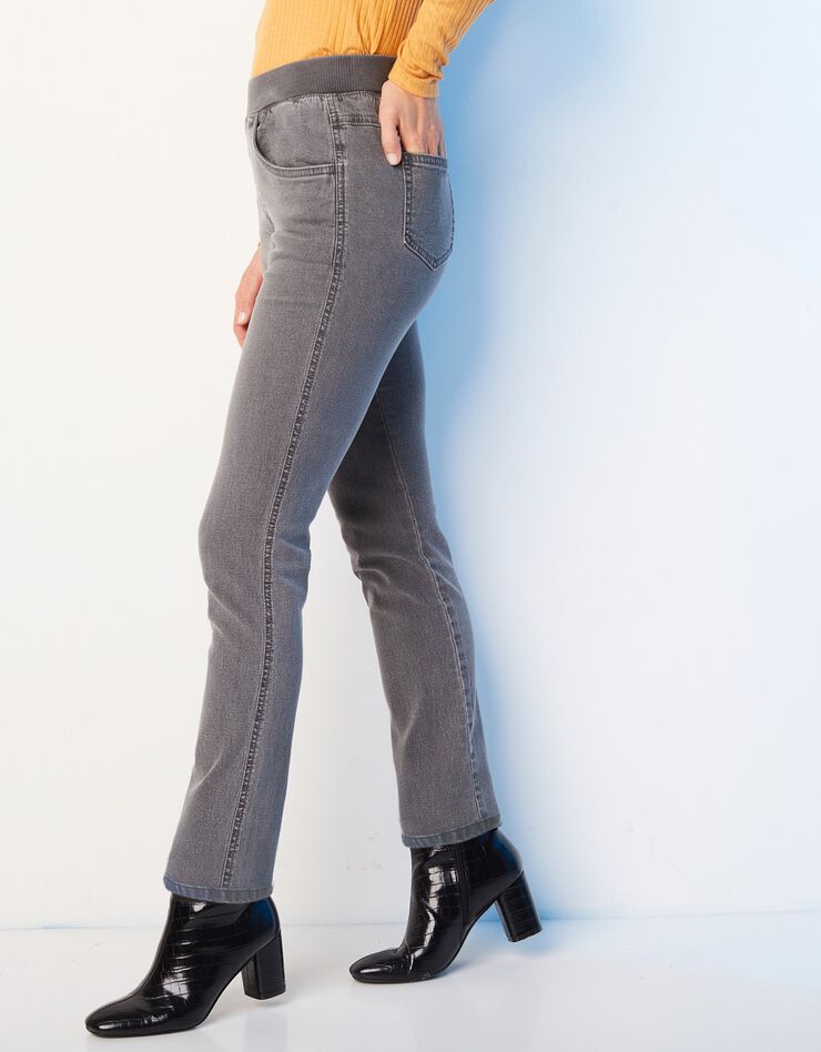 Jean "droit" ultra confort taille élastiquée (gris) Jean "droit" ultra confort taille élastiquée (gris)
