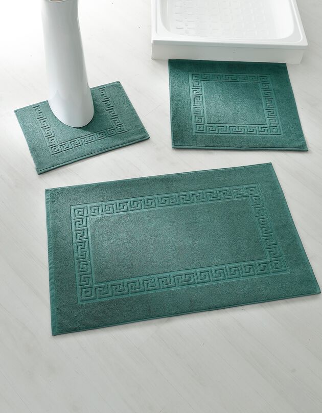 Tapis de bain éponge liteau motif frise grecque (eucalyptus)