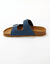 Mules jean talon plat double bride (bleu jean)