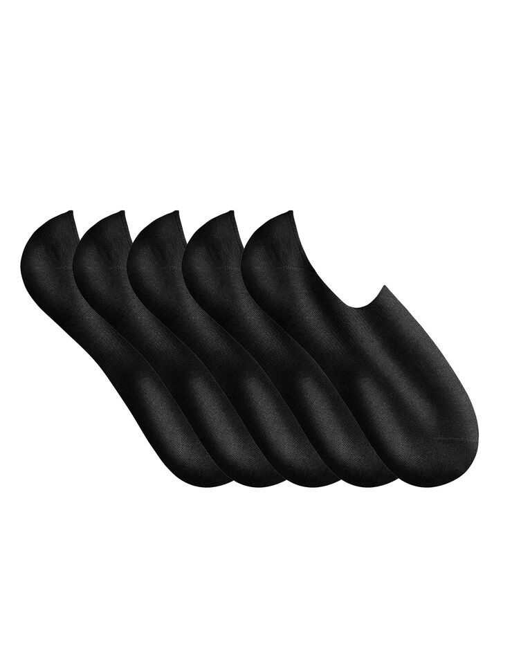Socquettes invisibles sport - lot de 5 paires (noir)
