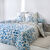 Linge de lit M&eacute;lodie imprim&eacute; - coton 57 fils/cm&sup2; (bleu)
