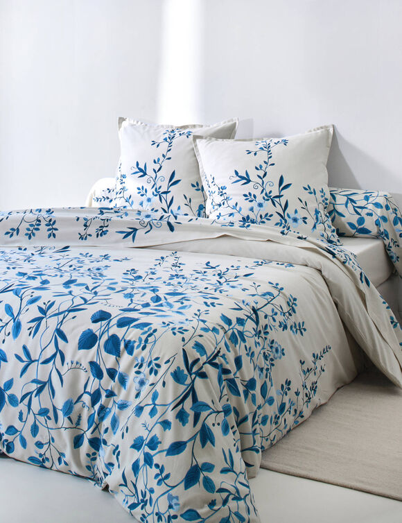 Linge de lit M&eacute;lodie imprim&eacute; - coton 57 fils/cm&sup2; (bleu)