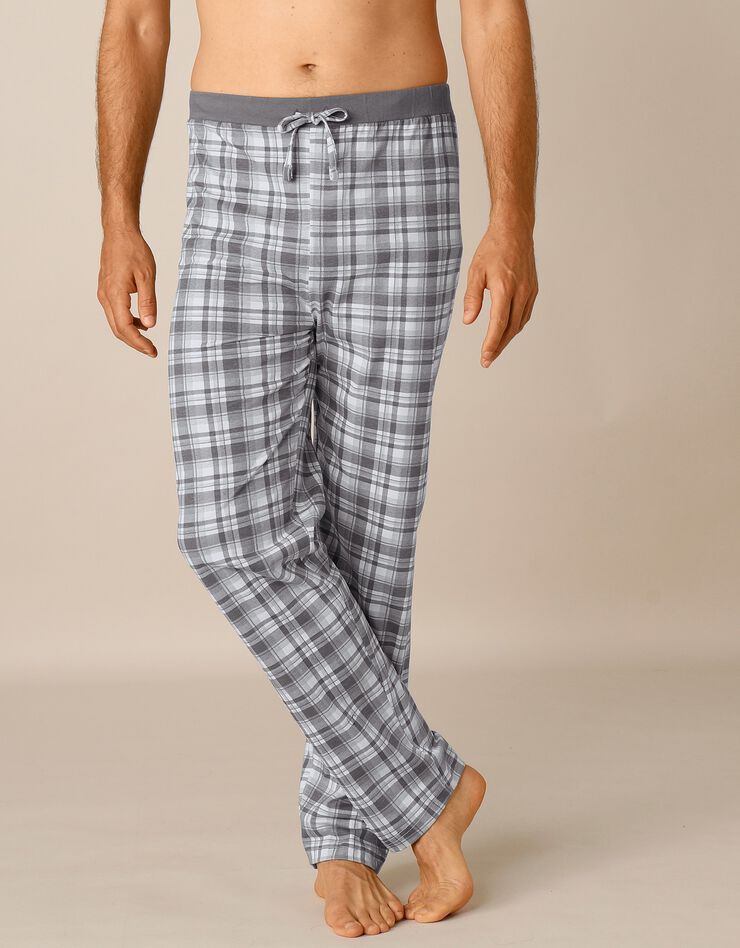 Pantalon pyjama bas droits - lot de 2 (carreaux bleu / carreaux gris)
