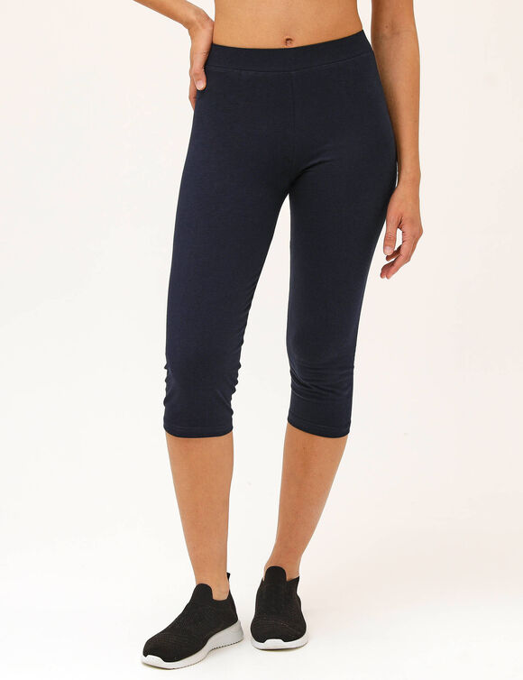Legging corsaire uni maille stretch (marine)
