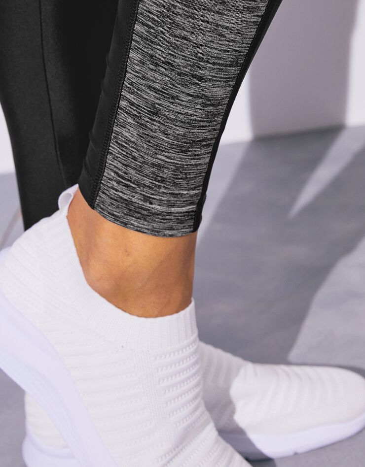 Legging bande côté (noir / gris chiné) Legging bande côté (noir / gris chiné)