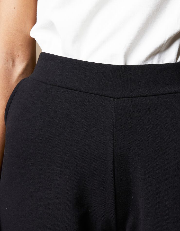 Pantalon molleton jambe large intérieur gratté (noir)