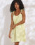 Robe bretelles tressées, gaze de coton (jaune pâle)