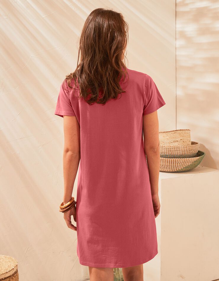 Robe droite col polo unie, maille stretch (terracotta) Robe droite col polo unie, maille stretch (terracotta)