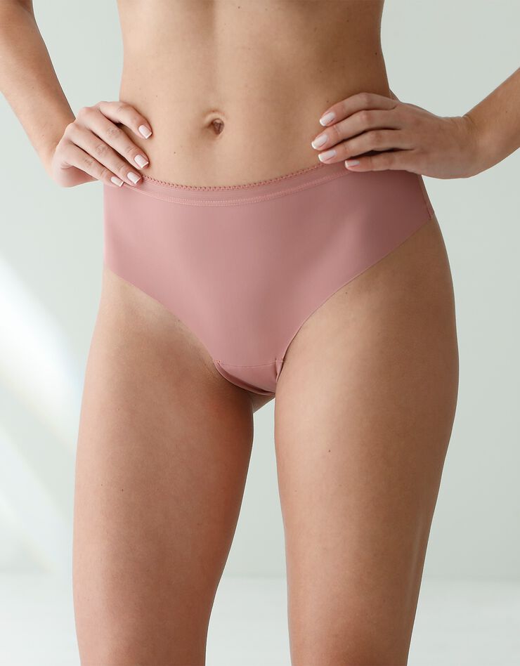 Culotte invisible forme tanga taille haute en microfibre - lot de 3 (nude)