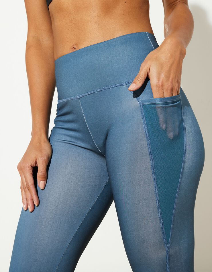 Legging taille haute avec empiècements résille (bleu ardoise) Legging taille haute avec empiècements résille (bleu ardoise)
