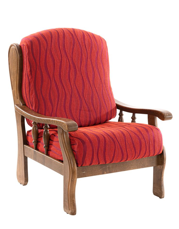 Housses extensible jacquard pour fauteuil rustique (terracotta)