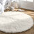 Tapis rond poils longs (naturel)
