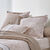 Linge de lit Gabrielle imprim&eacute; pois-fleurs-dentelle - coton 57 fils/cm&sup2; (sable)