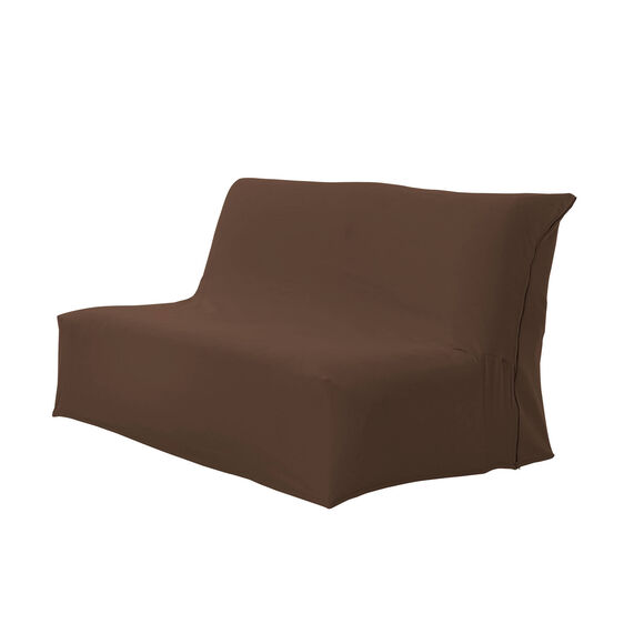 Housse canap&eacute; BZ bachette coton uni (chocolat)