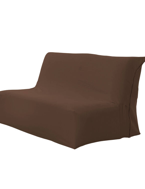 Housse canap&eacute; BZ bachette coton uni (chocolat)