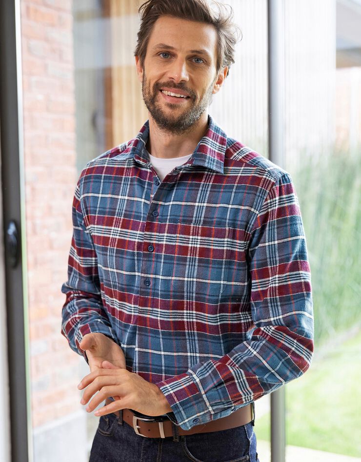 Chemise extra-longue carreaux flanelle (bordeaux) Chemise extra-longue carreaux flanelle (bordeaux)