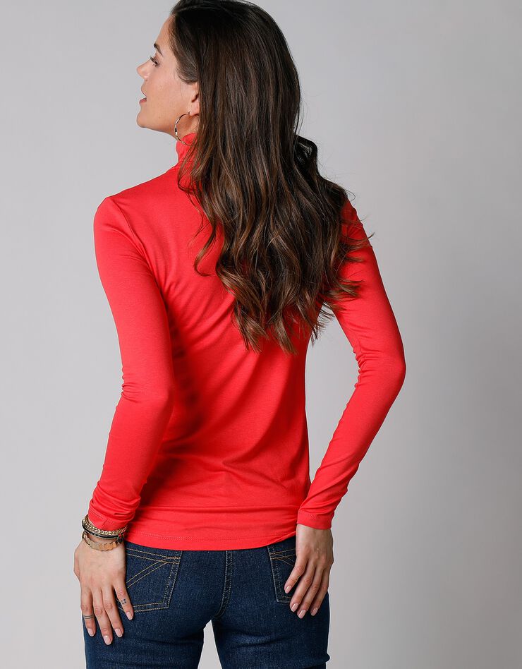 Sous-pull uni col roulé viscose stretch (rouge) Sous-pull uni col roulé viscose stretch (rouge)