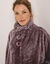 Poncho maille polaire texturée, col montant (taupe)