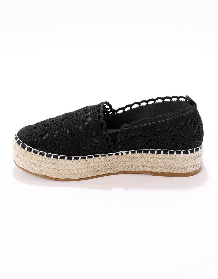 Espadrilles macramé semelle corde "plateforme" (noir) Espadrilles macramé semelle corde "plateforme" (noir)