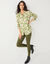 Chemise liquette imprimé floral bicolore (vert / beige)