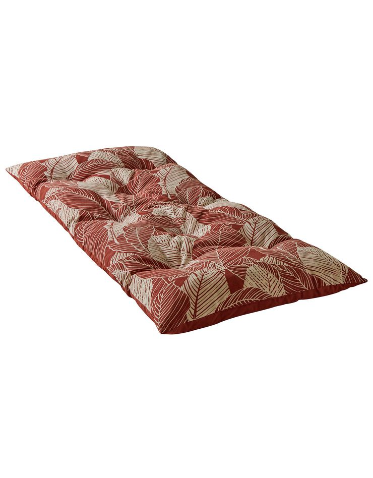 Long coussin déco coton imprimé feuillage (terracotta) Long coussin déco coton imprimé feuillage (terracotta)