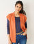 Gilet sans manches, maille fantaisie (orange foncé)
