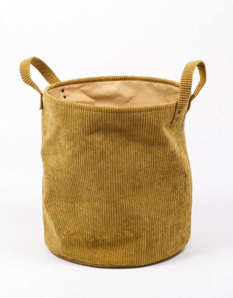 Panier rond velours déco rangement (curry)