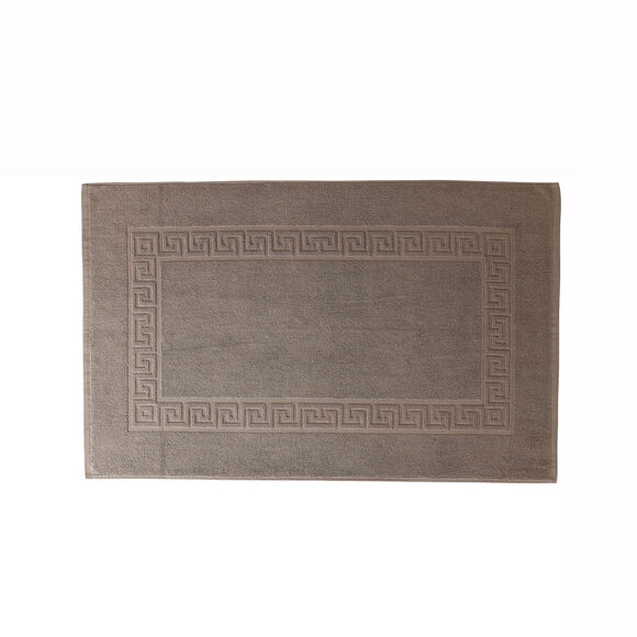 Tapis de bain éponge liteau motif frise grecque (taupe)