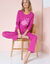 Pyjama manches longues imprimé "tortue" (framboise)