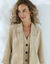 Veste manches 3/4, crêpe fluide (beige)