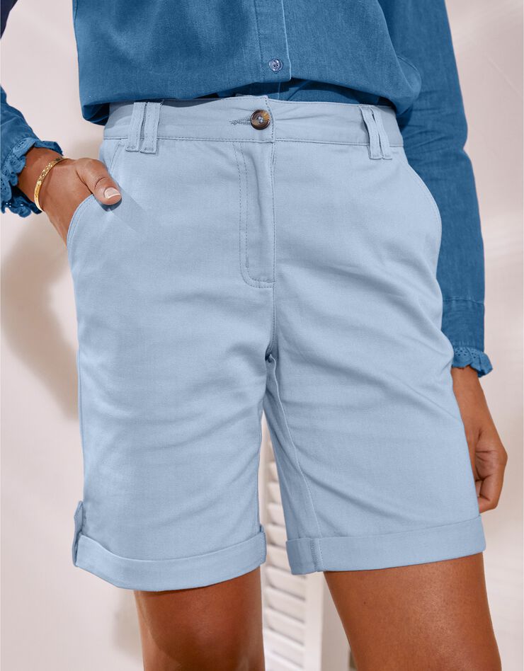 Bermuda short uni stretch (bleu grisé) Bermuda short uni stretch (bleu grisé)