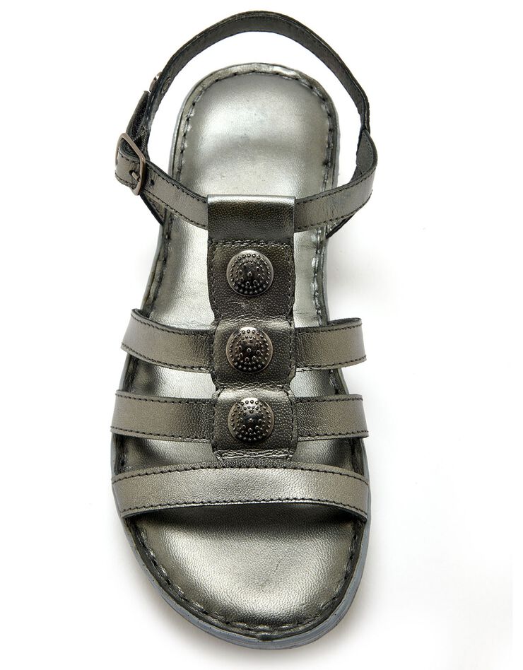 Sandales en cuir à brides (gris)