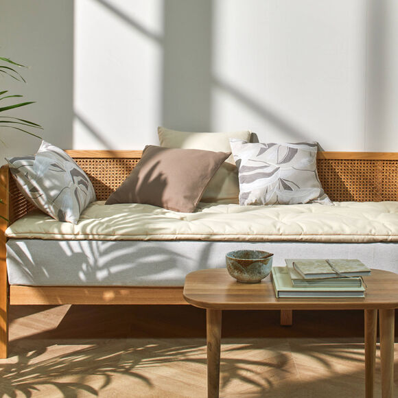 Long coussin uni d'assise de canap&eacute; (&eacute;cru)