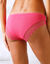 Culotte forme midi coton uni stretch et dentelle - lot de 3 (prune + fuchsia + ivoire)