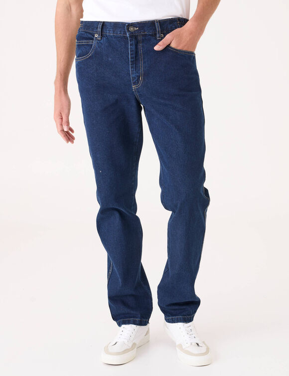 Jean droit ceinture &eacute;lastiqu&eacute;e c&ocirc;t&eacute;s - L28 (brut)