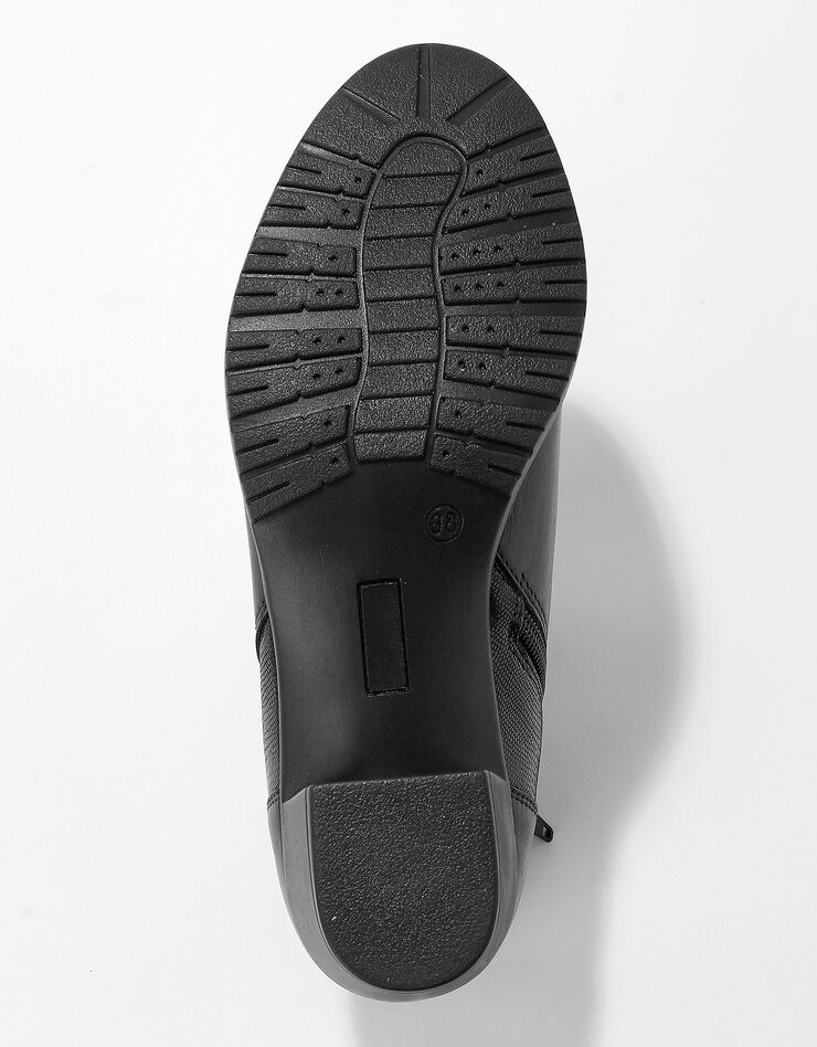 Boots cuir bi-matière certifié LWG à boucle (noir) Boots cuir bi-matière certifié LWG à boucle (noir)