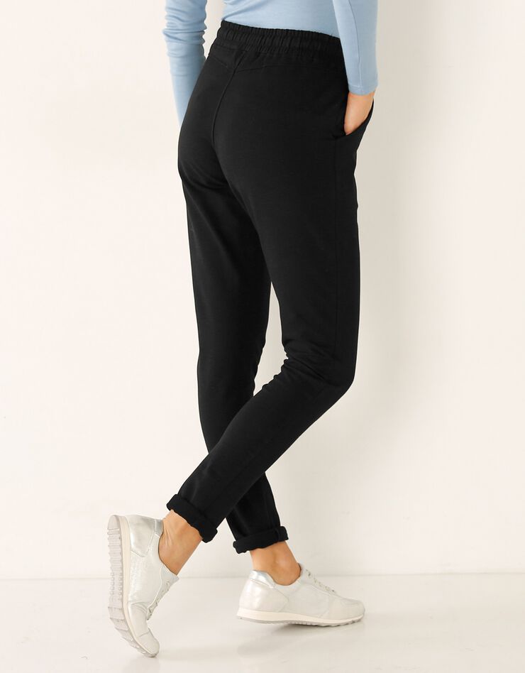 Pantalon jogpant ceinture élastiquée molleton  (noir)