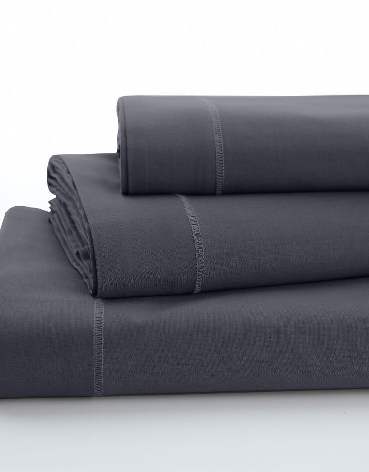 Linge de lit uni coton (carbone)