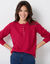 Pull col tunisien, maille anglaise toucher doux (framboise)