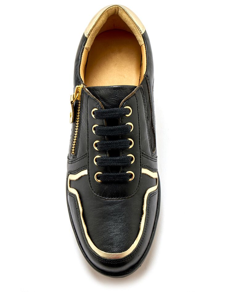 Derbies largeur confort en cuir détails métallisés (noir) Derbies largeur confort en cuir détails métallisés (noir)