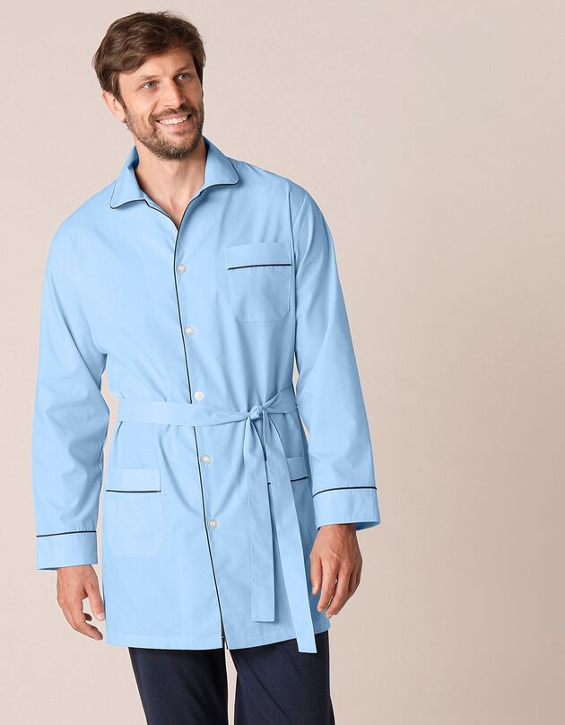 Veste de pyjama popeline boutonnée (ciel)