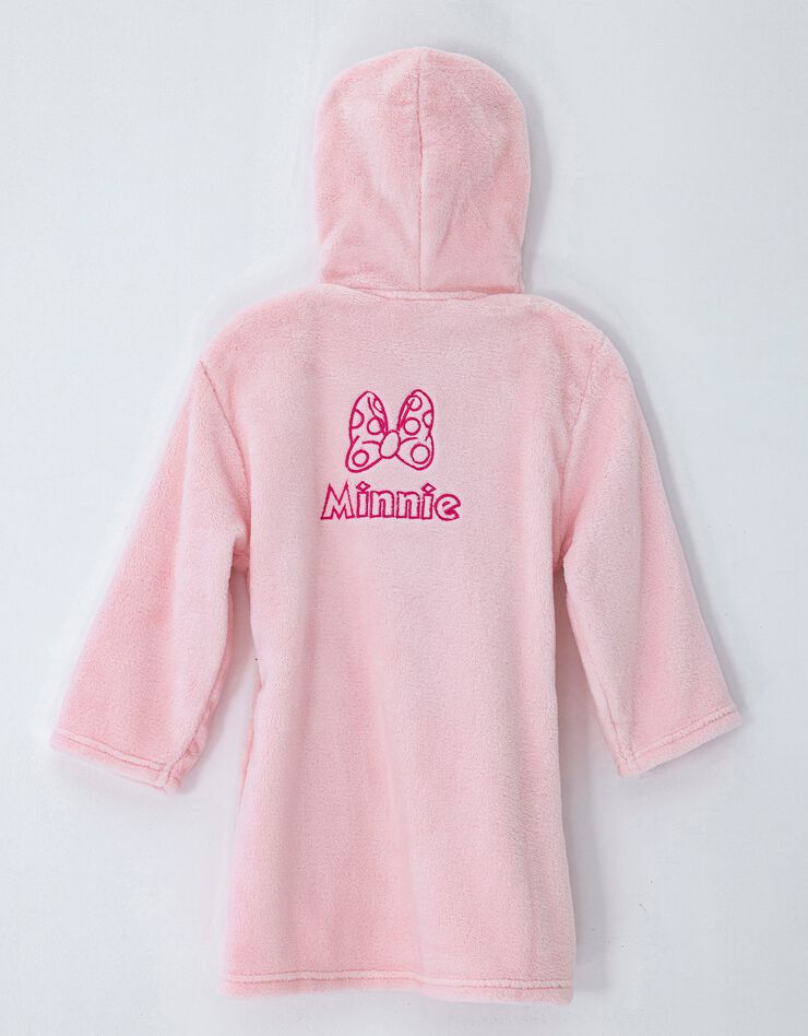Robe de chambre capuche enfant Minnie® personnalisable - polaire (rose)
