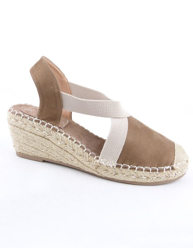 Espadrilles compensées bandes élastiquées (marron) Espadrilles compensées bandes élastiquées (marron)