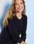 Pull col rond uni, manches longues, toucher doux (noir)