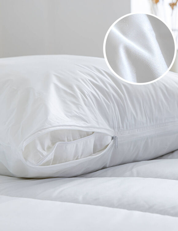 Sous-taie protection oreiller PVC imperméable (blanc)